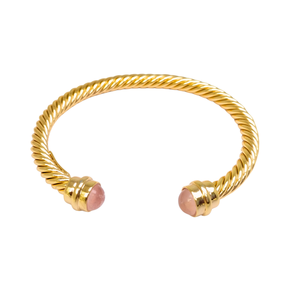 Pulsera vikinga terminado en chapa de oro 14K con piedras semipreciosas
